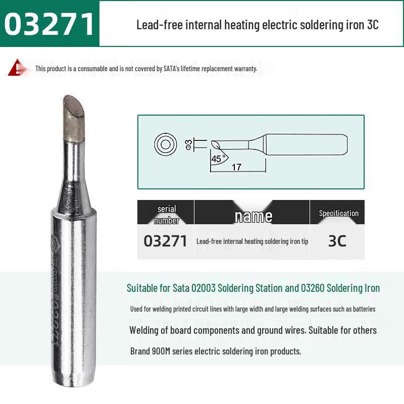 SATA Lead-Free Internal Heat Soldering Iron Tip