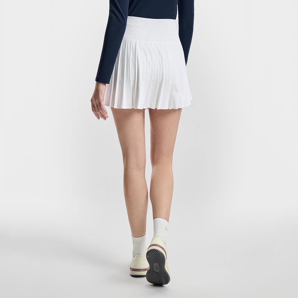 Fila Tennis Fashion Minimalist Classic Sports Training Versatile Comfortable Pleated Tennis Skirt Women skirts Jade-White A11W613302FWT