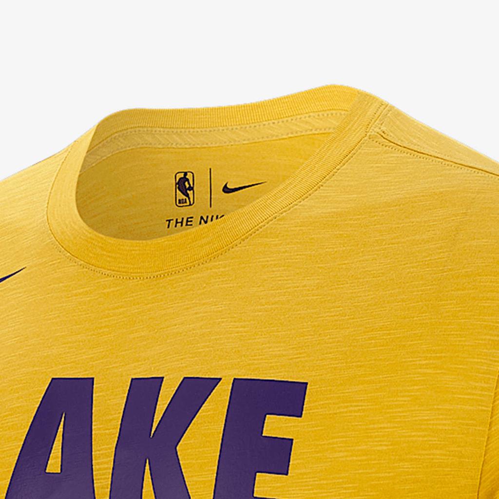 Nike Los Angeles Lakers NBA Dri-FIT Short Sleeve T-Shirt Men Tops Yellow AQ6587-728