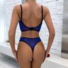 New Fashion Sexy Underwear Fish Bone Contrast Mesh Sexy Perspective Gathering Lingerie Set