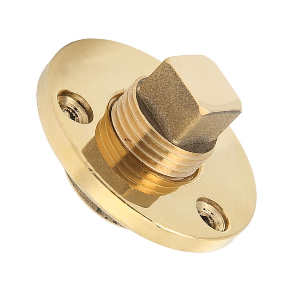 Marine Drain Plug Kit 25mm 1in Mounting Hole Bronze Mirror Polished for Fish Wells Ice Chests Yacht