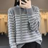 DAFIFY Women's Fashion Casual Fall Winter Stripe Print Long Sleeve Hooded Sweaters