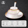 Melamine Dual-Compartment Dipping & Sauce Dish - Imitation Porcelain Tableware for Hot Pot & Barbecue