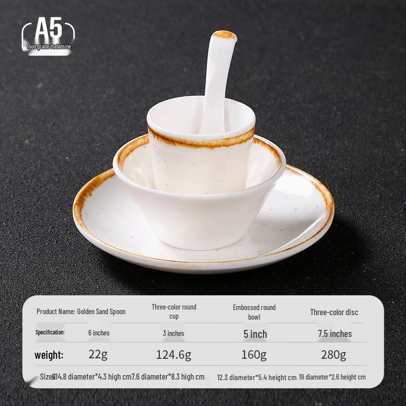 Melamine Dual-Compartment Dipping & Sauce Dish - Imitation Porcelain Tableware for Hot Pot & Barbecue