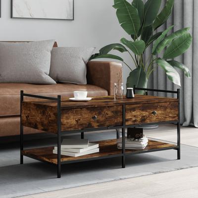 Vidaxl Coffee Table, Smoked Oak, 99X50X50 Cm