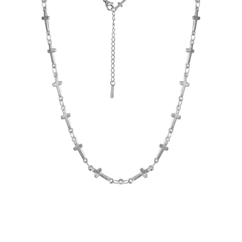 

Женское ожерелье с цепочкой-крестом Модное Амулет из нержавеющей стали Золотого цвета Чокер на ключицу Ожерелье Бижутерия Оптом Тренд 2026