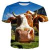 Summer Popular Cute And Fun Animal Cow Print Men's Casual Fashion T-shirt With Round Neck Plus Size Comfortable Short Sleeves