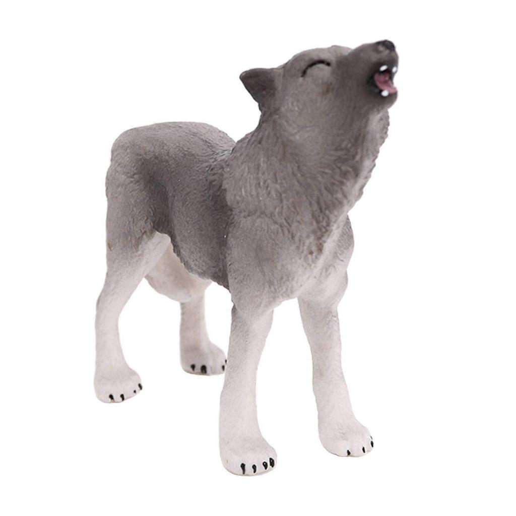 2x Wolfsfiguren BPA-frei Miniatur für Geburtstagsgeschenk Sammlerstücke Jungen Mädchen