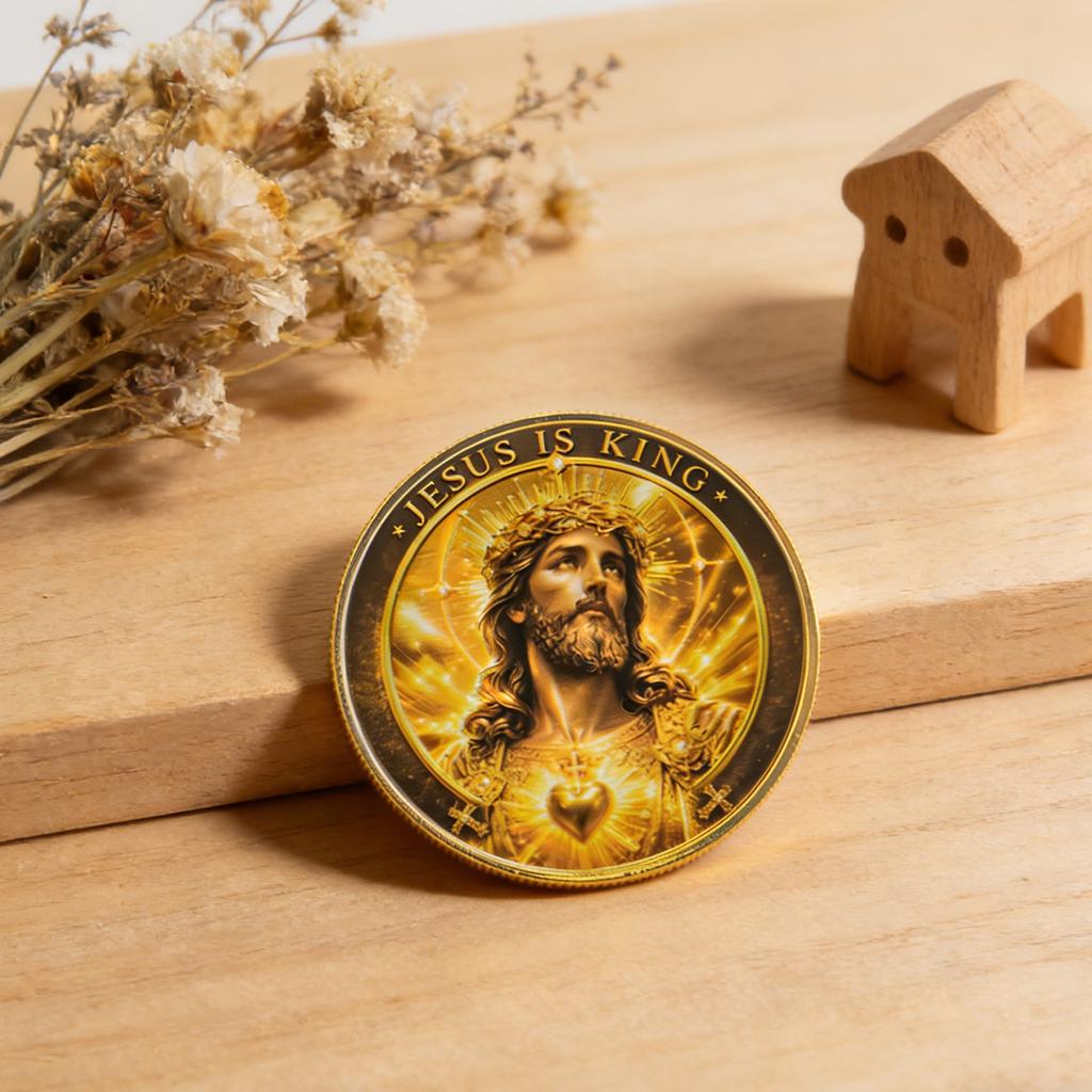 Doppelseitige Jesus-Kreuze Gedenkmünze Metall Christliches Challenge Coin Religiöses Geschenk Männer Frauen Sammlerstücke