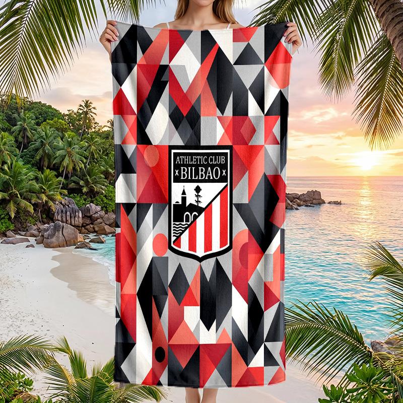 Athletic Bilbao Fußball Strandtuch Weiches Mikrofaser Sommerhandtuch Schnelltrocknend Saugfähiges Handtuch für Strand Schwimmbad Reisen