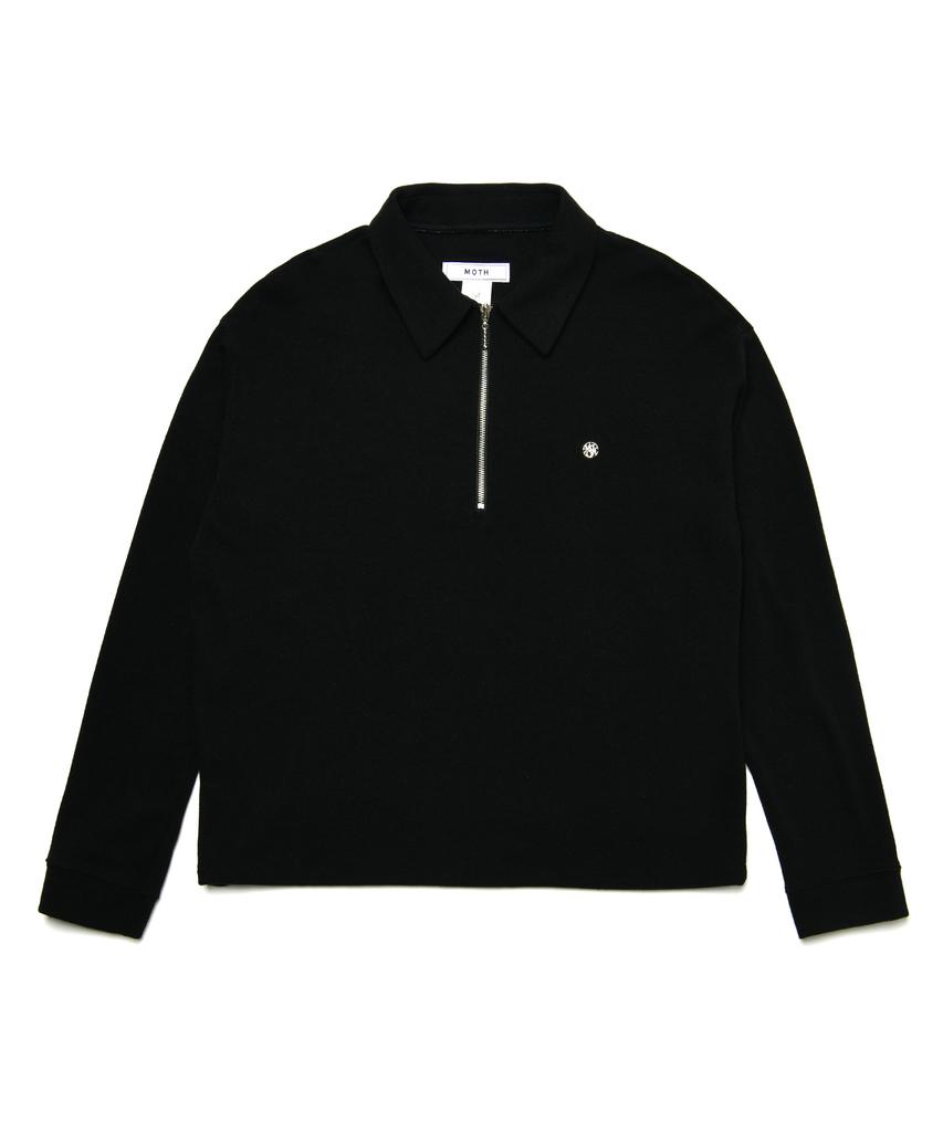 Moseu Angora Zip-Up Pullover_Black