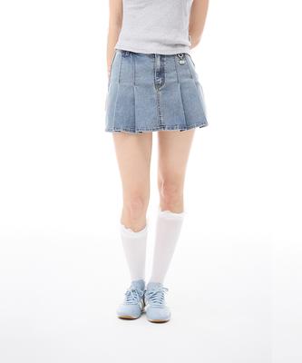 KIRSH Pintuck Denim Skirt Pants [Blue]