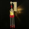 Ancient Style Luminous Lantern Refrigerator Magnet with Pavilion Tassel and Pearl Ornament