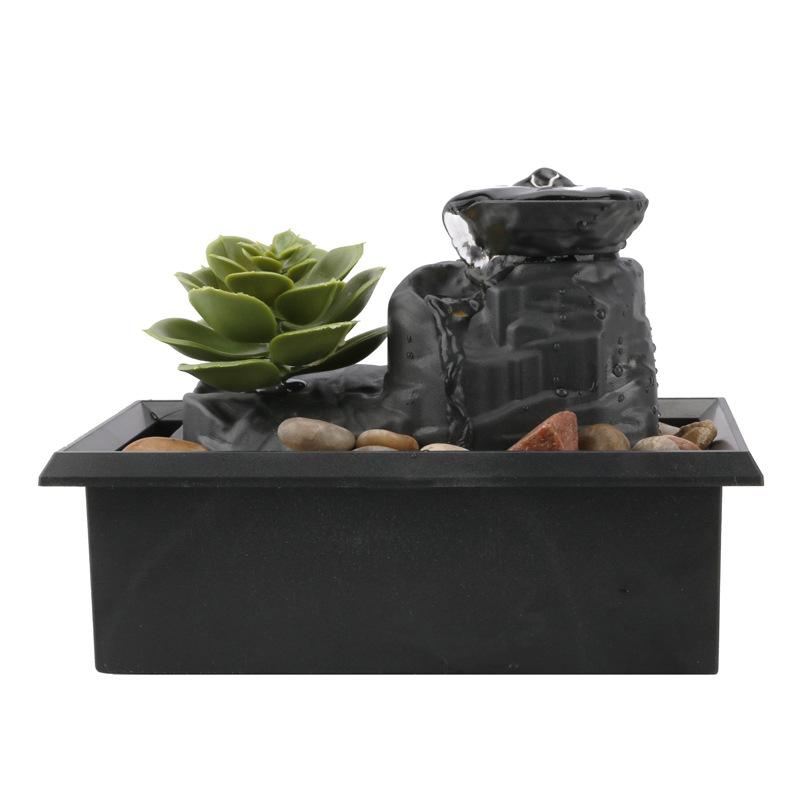 HOMEFISH Desktop Waterfall Decoration Small Fountain Creative Flowing Water Ornaments for Living Room Office Decor