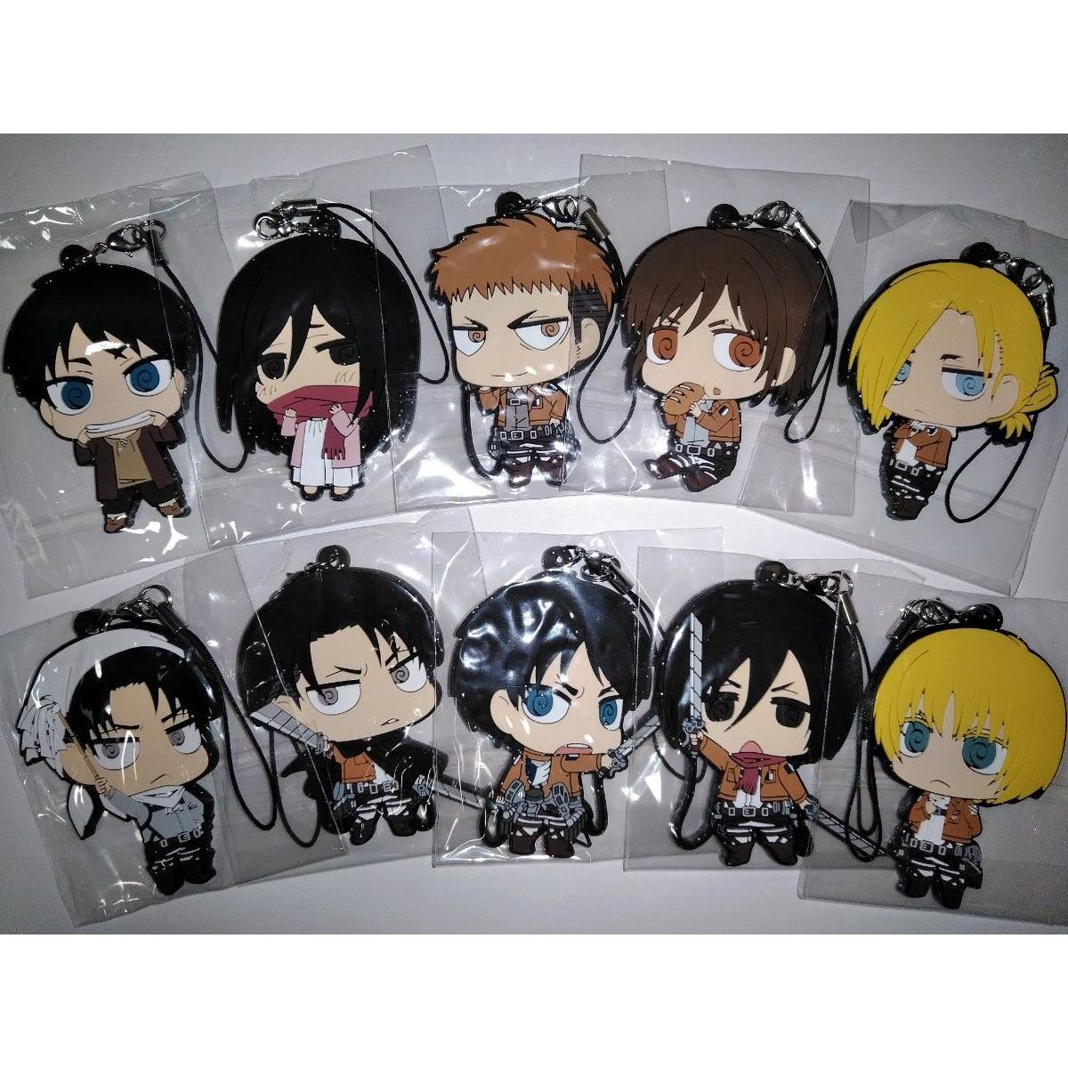Used [Attack on Titan] Trading rubber strap  All 10 types set  Eren / Mikasa / Armin / Jean / Annie / Sasha / Cleaning Levi