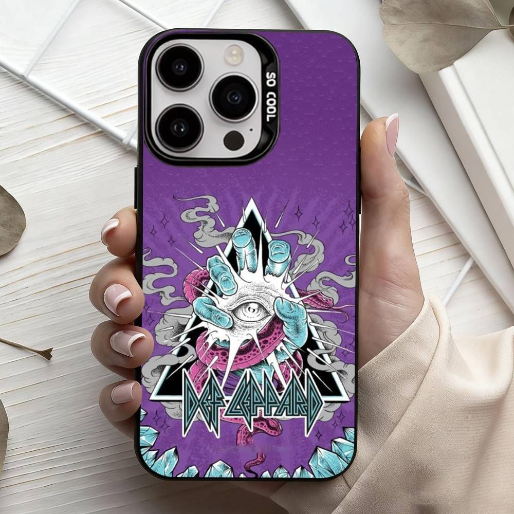 Hot R-Rock band D-Def L-Leppard  Phone Case For iPhone17,16,15,14,13,12,11 Plus,Pro Max Black Candy silver phone case iPhone16se4