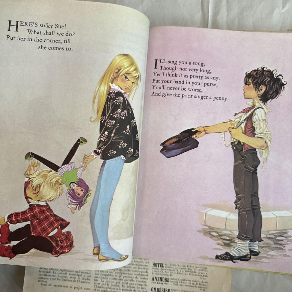 [USED] Beautifully Illustrated Picture Book, Mother Goose, Old Book, Made from Damaged Junk Journal Material