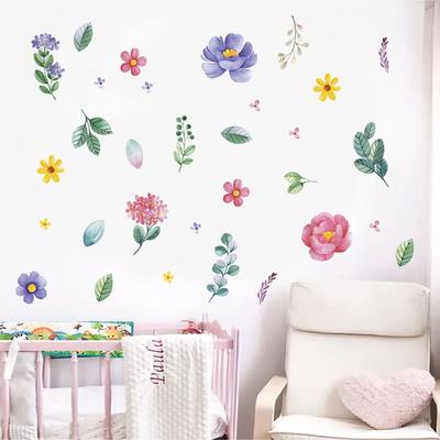 INS Boho Flowers Wall Stickers DIY Removable Wall Art PVC Eco-friendly Murals Nursery Kindergarden