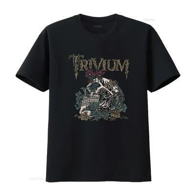 Trivium T-Shirt Skelly Flower vintage gewaschen Grafik Leicht gedehnt Herren Atmungsaktiv Stilvolle Designerkleidung Weich