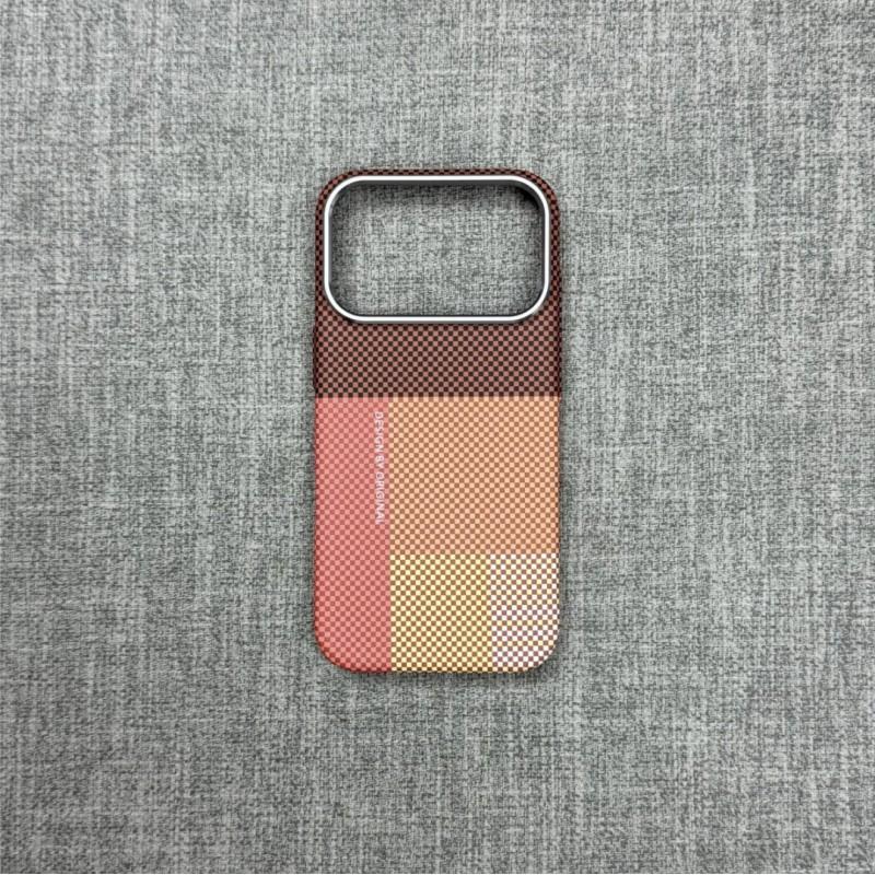 IPhone 17 PROMAX Plaid Color Blocked Skin Magnetic Phone Case Suitable Apple 16 High-end Anti Drop Ultra-thin iPhone 17