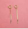 Simple Blade Chain Ear Cuff Earrings Long Minimalist Dangle Earrings Versatile Statement Ear Jewelry