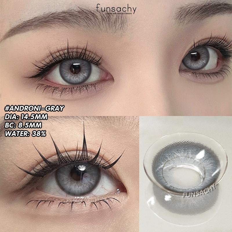 FUNSACHY 2pcs Natural Look Blue Eye Lenses Colored Contact Lenses for Eyes Eye Makeup Beauty Pupil Gray Eyes New Fashion Lens