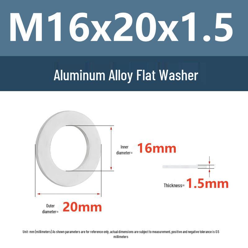 Yigu Aluminum Alloy Flat Washer M6 M8 M10 M12 Metal Screw Hardware