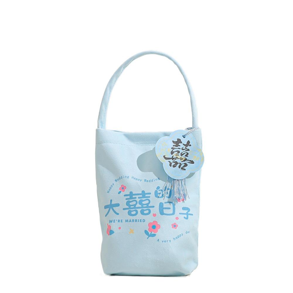 Traditional Canvas Wedding Candy Bag Tassels Drawstring New Year Gifts Bag Spring Festival Flower Chinese Style Handbag Party