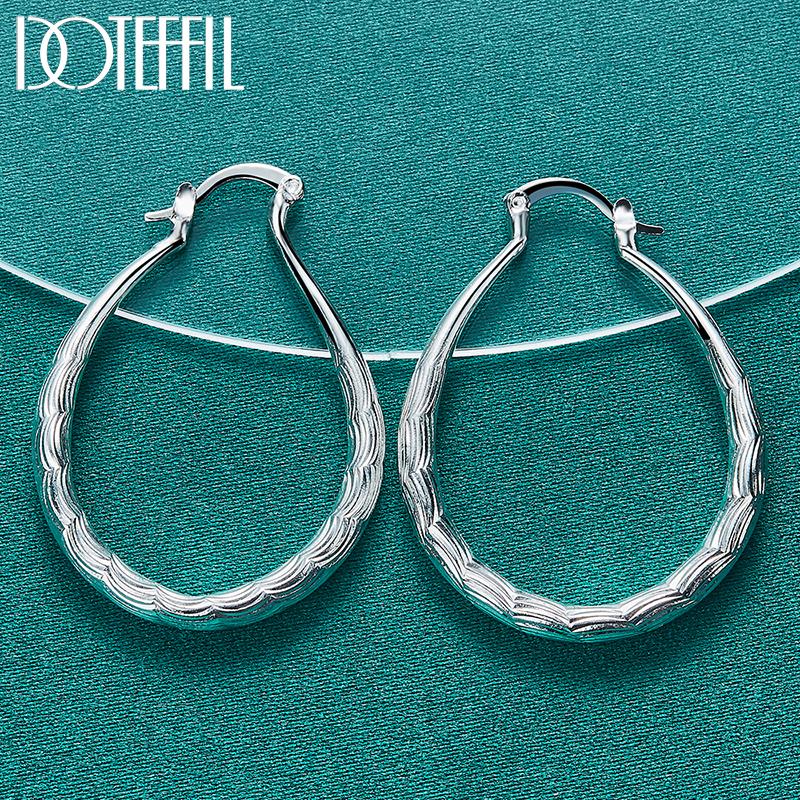 925 Sterling Silver U-shaped Earrings Gift Party Fashion Jewelry