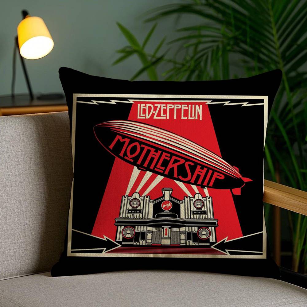 L-Led Z-ZeppelinS Pillow Case Sofa Short Plush Double-sided HD Printing Room Home Office Gift Cushion Cover