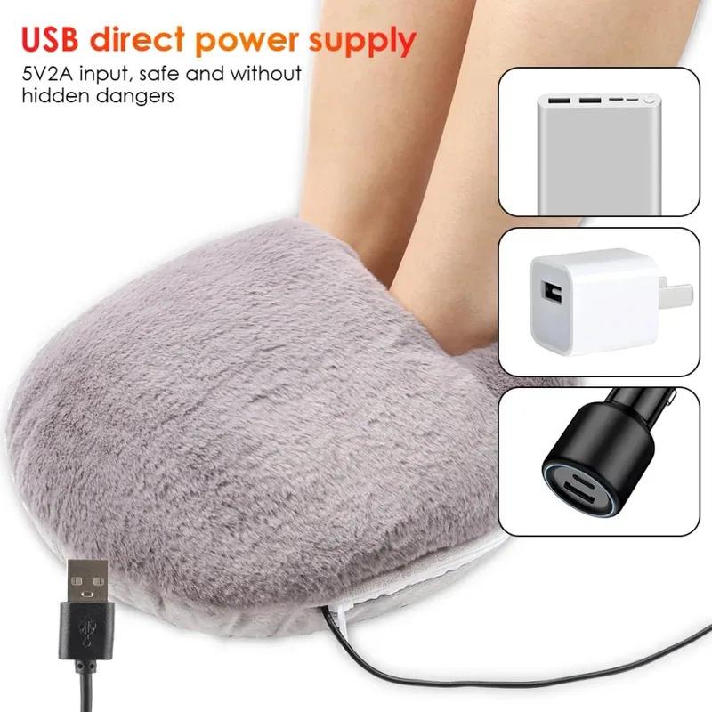 Tappetino Riscaldante Elettrico USB per Piedi Invernale Sotto la Scrivania Riscaldatore Scaldapiedi Domestico Morbido Peluche Termostato Scalda Piedi Tappetino Riscaldante