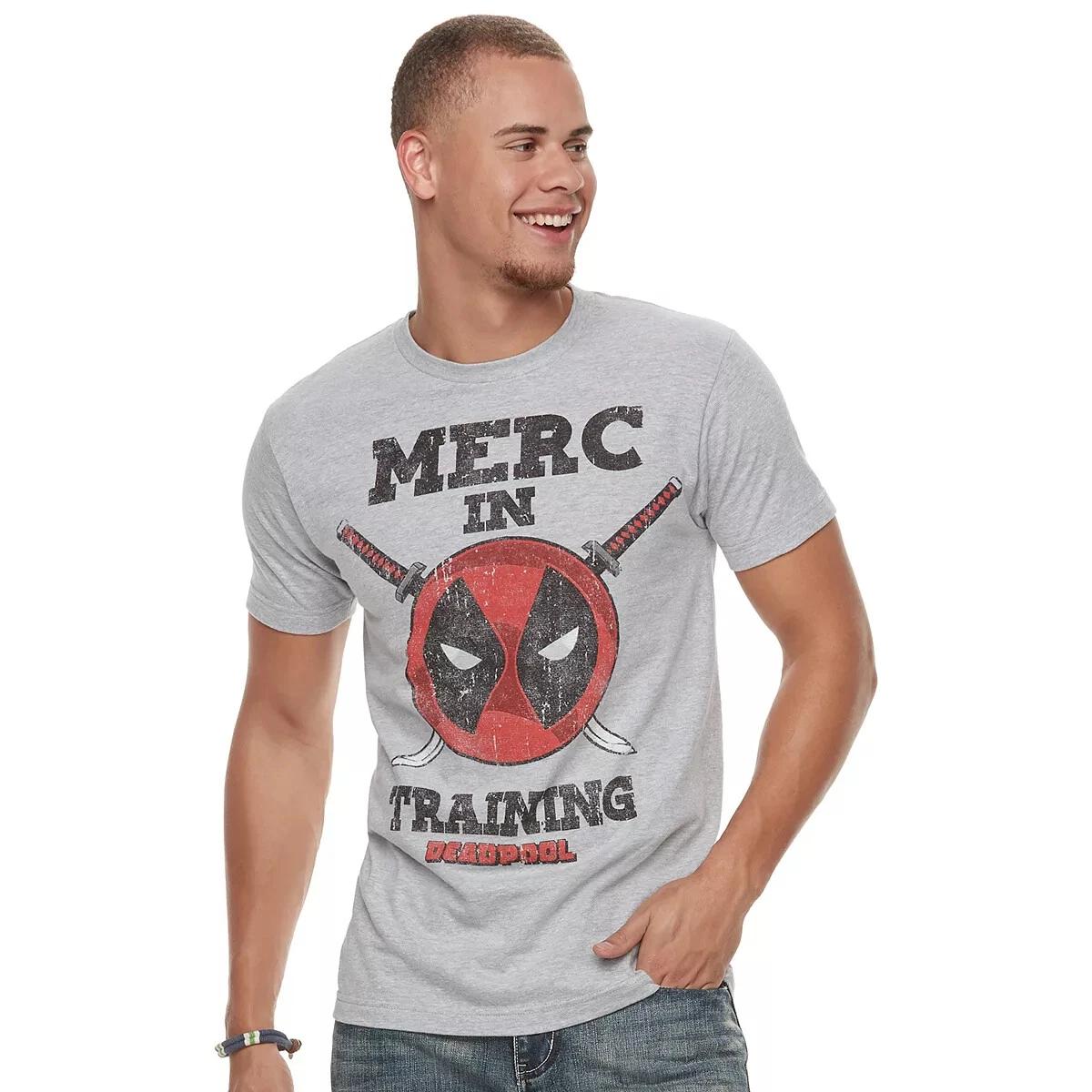 Marvel Mens Deadpool Merc In Training Tee Shirt New S, M, L, XL 2XL