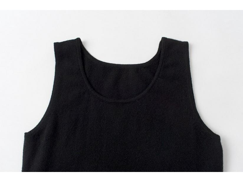 Simple Cashmere U-Neck Sleeveless Knit Camisole - Women's Autumn/Winter Warm Base Layer