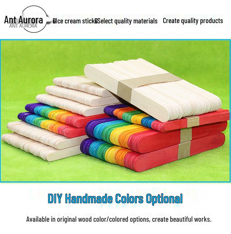 Birch Wooden Popsicle Sticks, 93x10x2mm, Ideal for Ice Cream and DIY Projects, Large Quantity Available.