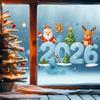 Yousheng 2026 Christmas Window Stickers Santa Claus Snowflake Reindeer Pattern Glass Xmas Decals Holiday Decor