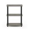 Furinno 3-Tier Narrow Open Shelf, French Oak Gray/Black, No Tools Required [Officially Imported from Japan] 18061GYW/BK