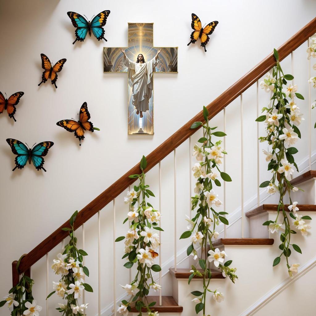 Kreuz für die Wand Jesus Holz Wandkunst Religiös Gesegnet Christus Kreuz Aufhänger für Weihnachten Eingangsbereich Flur Schlafzimmer Büro Esszimmer