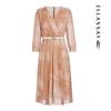 ELLASSAY Women's Printed Silk A-line Dress
