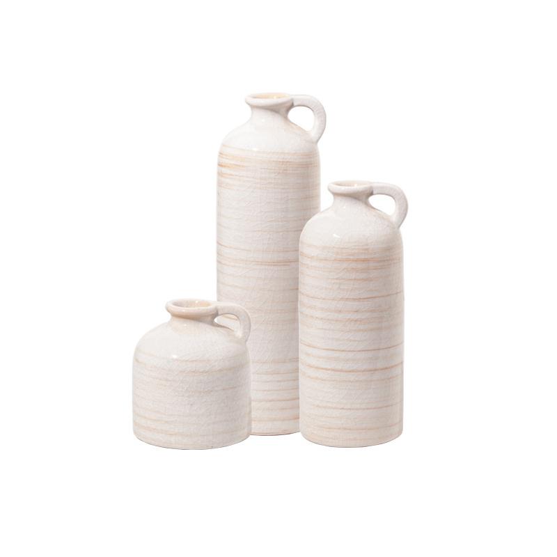 

3 шт. Декоративные вазы классические с ручками, подходят для банкетных керамических ваз, наборов для ресторана, вазы для сухоцветов, эстетическая комната