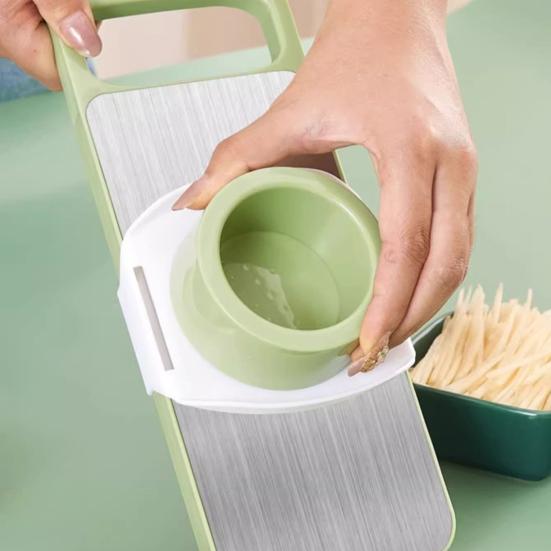 Vegetable Chopper Wave Cutter Chipper Stainless Steel Mandoline Slicer with Food-Grade Blades Hand Guard Kitchen Tools for Julienne Dicing