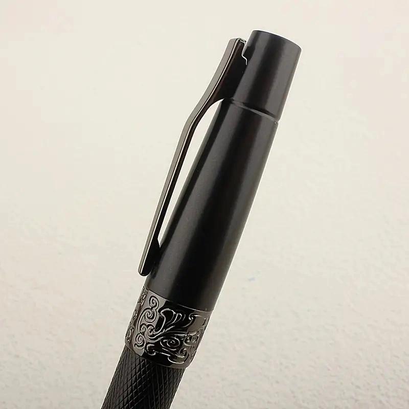 Black Business Style Design Metal Fountain Pen, Suitable for Business Office Personnel, Medium Pen Tip