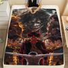1PC Attack On Titan Print Flannel Blanket, High Quality All Seasons, Home Decor, Warmth and Comfort, Perfect for Christmas Gifts