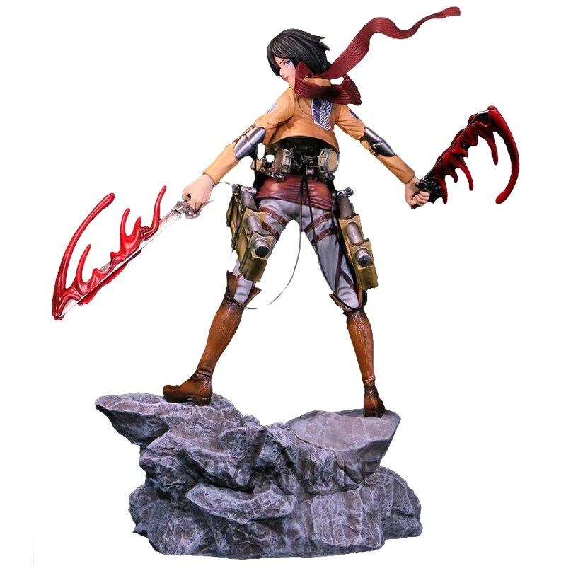 36cm Mikasa Ackerman Attack On Titan Anime Figure Rival Shingeki No Kyojin Levi Ackerman Action Figure Collection Model Doll Toy