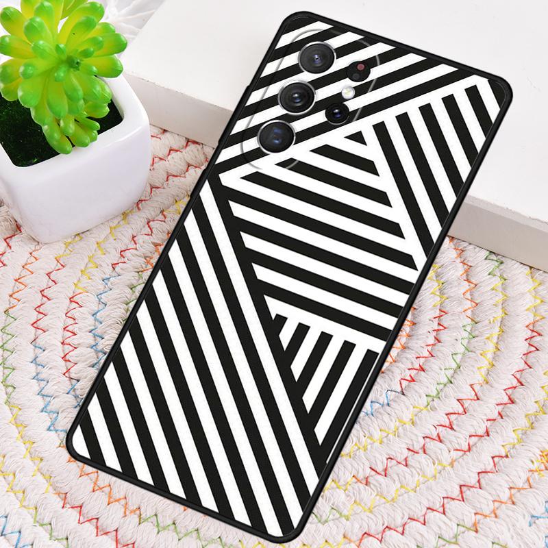 Geometric Stripy Triangle Silicone Phone Case For Samsung Galaxy note 10 pro S26 S25 S24 S23 S22 S21 Plus S25Ultra Capa Cover