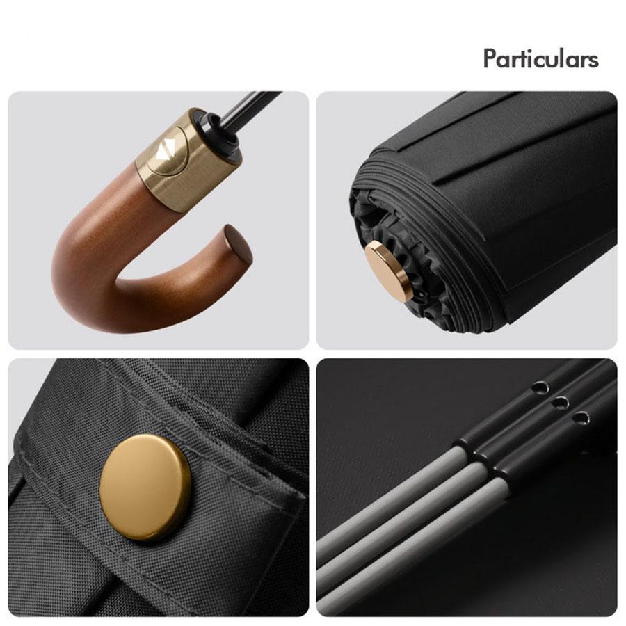 Windproof UV Protection Casual Folding UPF50+automatic Umbrella Handle Curved Handle Design, Stylish Design Compact Sun and Rain