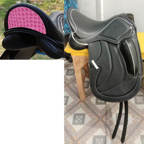 

Кожаное выездковое монокрыловое седло со сменными ленчиками – Элегантный дизайн луки 16 Inch чёрный