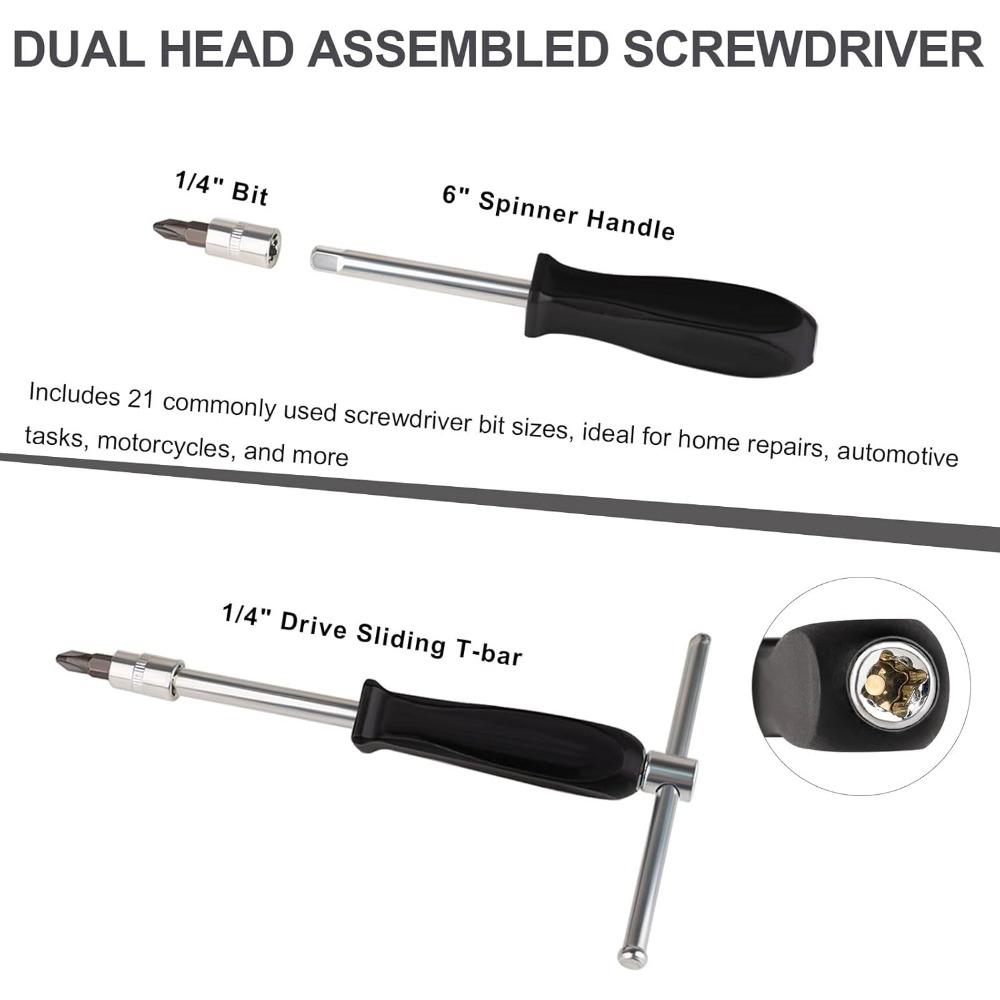 46PCS Small Drive Socket Ratchet Wrench Screwdriver Set, 1/4 Inch Metric Socket and Ratchet Wrench Set with Extension Bar, Upgra