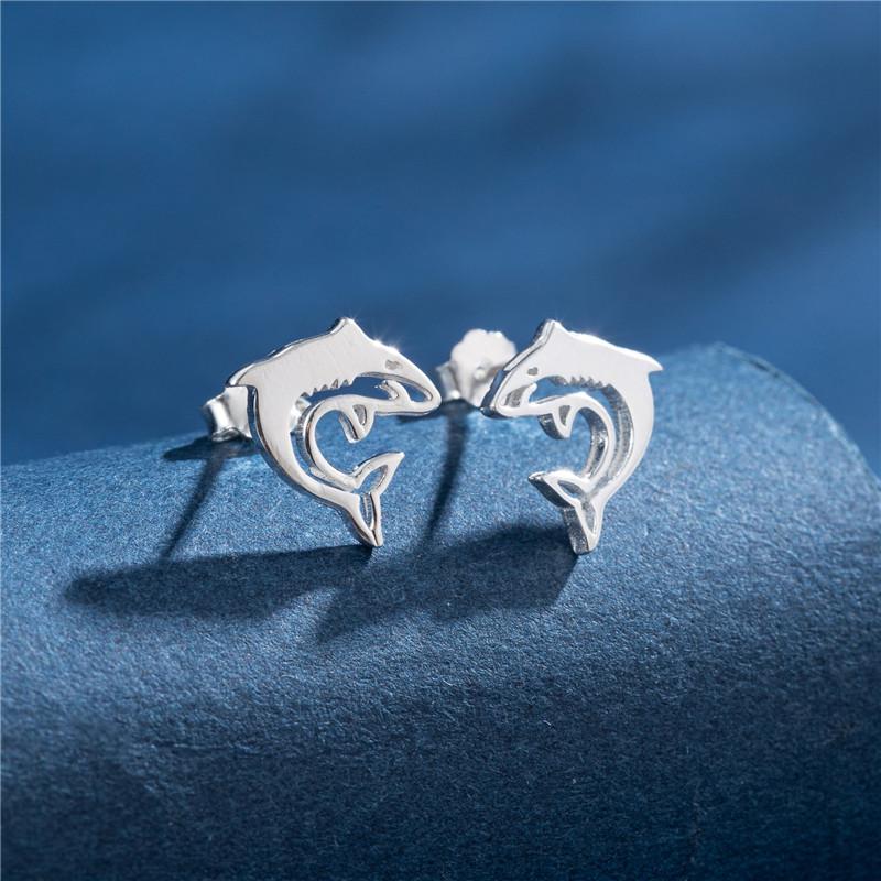 Mini 925 Sterling Copper Stud Earrings for Girls Cartoon Animal Ear Studs Fashion Dinosaur Butterfly Bat Ear Piercing Zircon