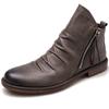 Retro Men'S Leather Boots Side Zipper Men Ankle Boots High Quality Men Business Leather Shoes Autumn Men Boots Large Size 48