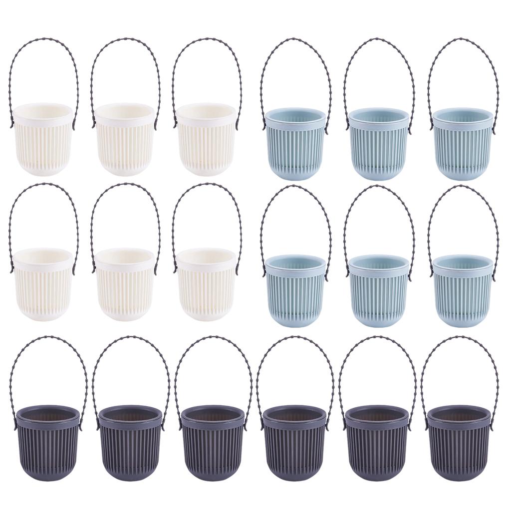 6pcs Flower Pots Hanging Planter for Succulent Plant Wall Mounted Mini Planter with Removable Handle Office Decorations